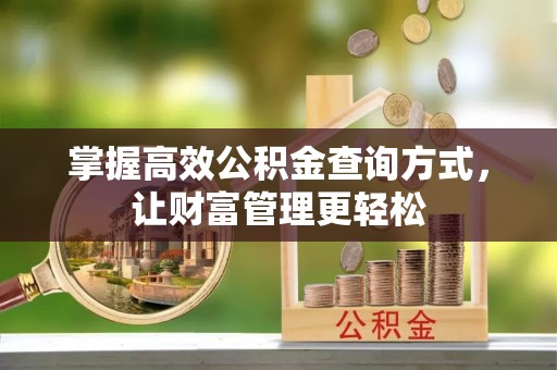 波密掌握高效公积金查询方式，让财富管理更轻松