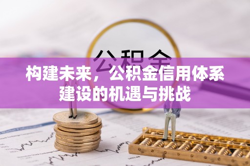 波密构建未来，公积金信用体系建设的机遇与挑战