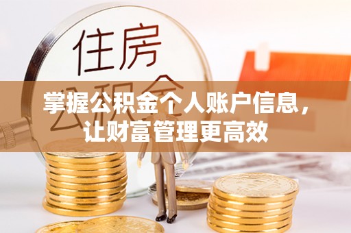 波密掌握公积金个人账户信息，让财富管理更高效