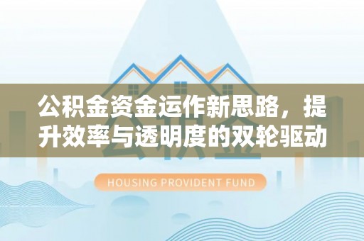 波密公积金资金运作新思路，提升效率与透明度的双轮驱动