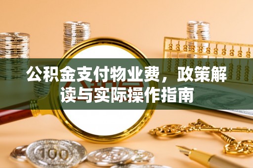 波密公积金支付物业费，政策解读与实际操作指南