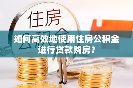 波密如何高效地使用住房公积金进行贷款购房？